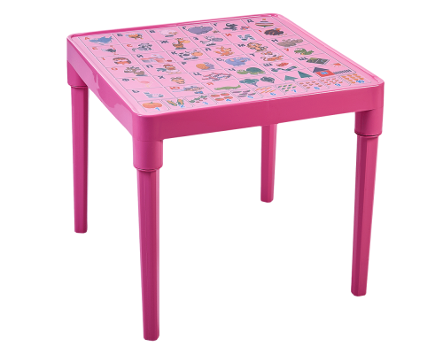 Children's table "Ukrainian Alphabet" (pink)