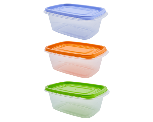 Food storage container "Omega" rectangular 0,7L (mix)