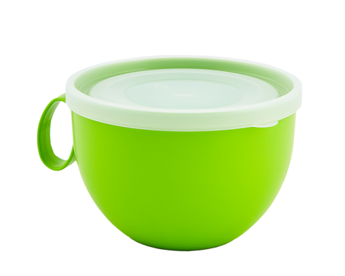 Cup with lid 0,5L (olive / transparent)