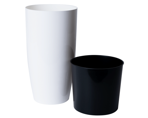 Flowerpot "Alpha" with insert d22x41,5cm (white)