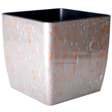Вазон "Квадро" низький 27*27*26см. Stone (срібний опал)