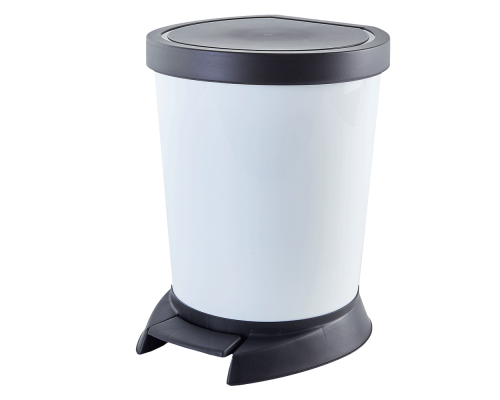 Garbage bin with pedal 10L (white)