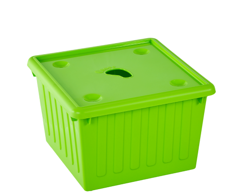 Storage box with lid 25L (olive)