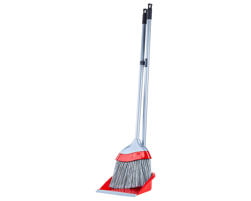 Set of broom and scoop "Euro" (red / gray)