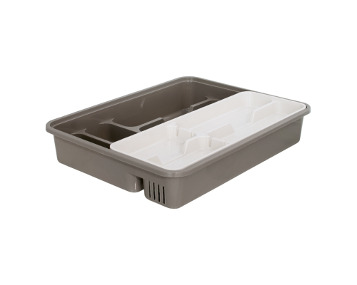 Cutlery tray with insert (cocoa / white rose)