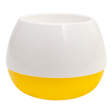 Flowerpot "Smile" d14cm (white / dark yellow)