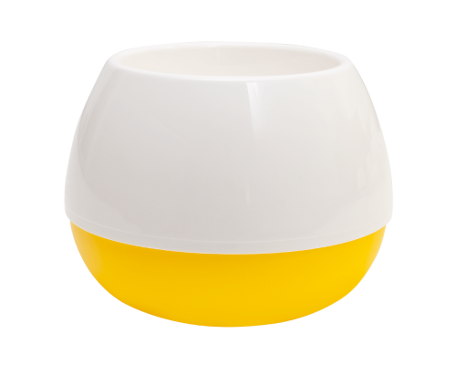 Flowerpot "Smile" d14cm (white / dark yellow)