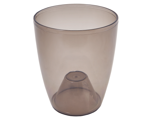 Flowerpot "Orchid" 15x17cm (brown transparent)