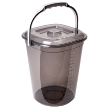 Pail "Smart" with lid 9L (brown transparent / cocoa)