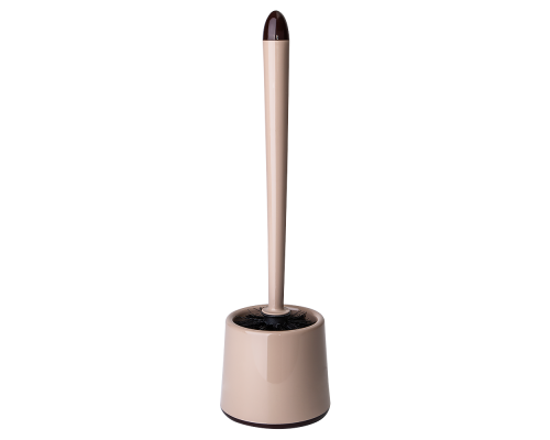 Toilet brush with stand "Optima" (creamy / dark brown)