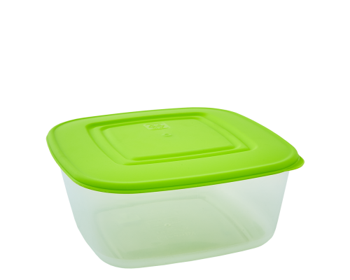 Food storage container square 3L (transparent / olive)