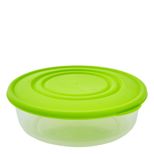 Food storage container round 0,55L (transparent / olive)