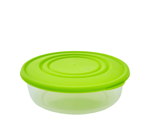 Food storage container round 0,55L (transparent / olive)