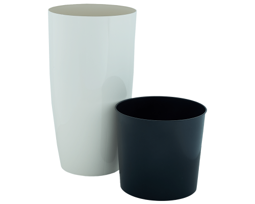 Flowerpot "Alpha" with insert d22x41,5cm (white rose)