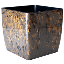 Вазон "Квадро" низький 27*27*26см. Stone (чорний агат)