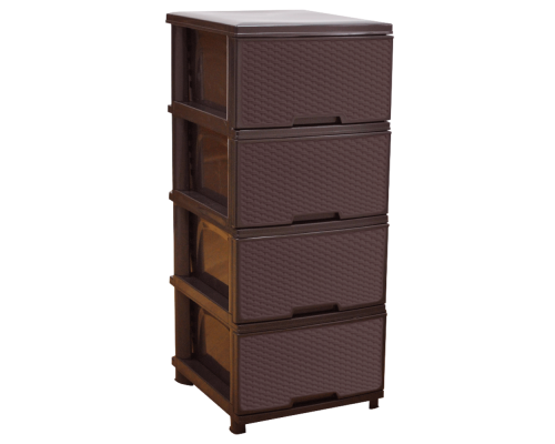 Chest "Rattan" on 4 drawers (dark brown)