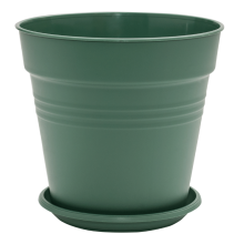 Flowerpot "Gloria" with tray 23,1x22,1cm (green)