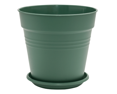 Flowerpot "Gloria" with tray 23,1x22,1cm (green)