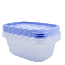 Set of containers "Omega" rectangular 0,7L (3 pcs) (transparent / lilac)