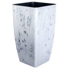 Вазон "Квадро" 16*16*30см. Stone (білий мармур)