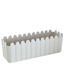 Flowerpot "Fence" balcony with insert 49x16,5cm (white rose)