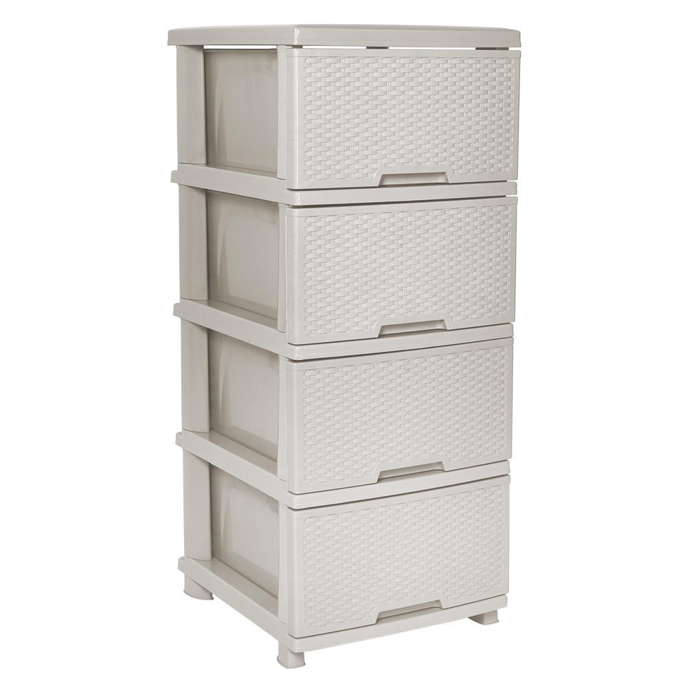 Chest of drawers "Rattan" for 4 drawers (white rose)